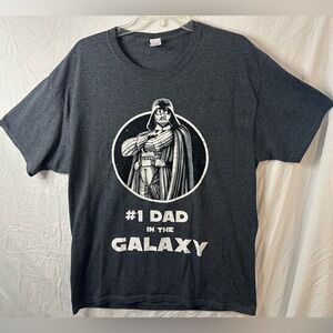 Star Wars Darth Vader #1 Dad in the Galaxy Graphic Tee Mens L Gray